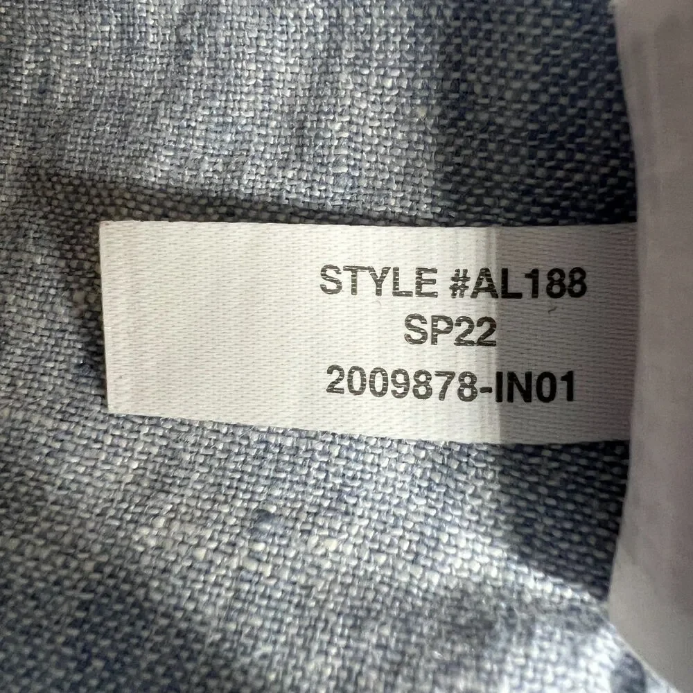 J Crew Mens Button Down Shirt Short Sleeve Linen Blend Slim M